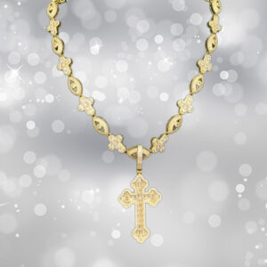 18Kt Gold Plated Chain and Cross Pendant