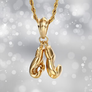 14Kt Gold Plated Chain and Boxing Glove Pendant